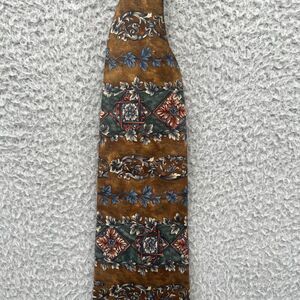 Bill Blass Vintage Brown Floral Striped Silk Tie Necktie scarf Indie Cottagecore